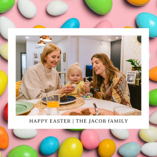 Moderne Osternfamilie Ein Foto Feiertagskarte