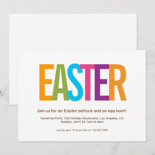 Moderne OsterParty Einladung (Vorne/Hinten)