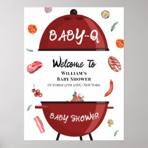 Moderne Outdoor-Backyard-BBQ-Baby-Shower-Willkomme Poster