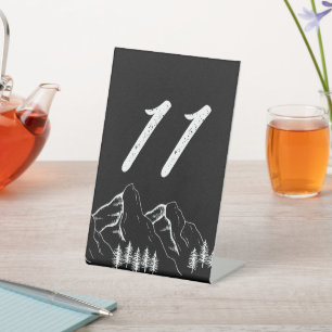 Moderne Outdoor Mountain Pine Tischnummer Sockelschild