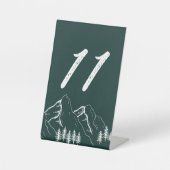 Moderne Outdoor Mountain Pine Tischnummer Sockelschild (Vorderseite)