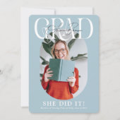 Moderne Oval Foto & Signature Graduation Party Einladung (Vorderseite)