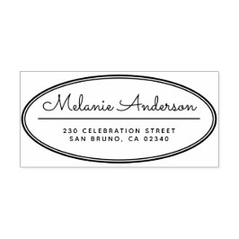 Moderne Oval Frame Niedliche Skriptbezeichnung Rüc Gummistempel