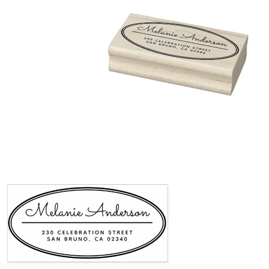 Moderne Oval Frame Niedliche Skriptbezeichnung Rüc Gummistempel (Stempel)