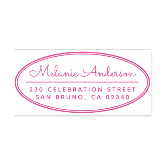 Moderne Oval Frame Niedliche Skriptbezeichnung Rüc Permastempel (Design)