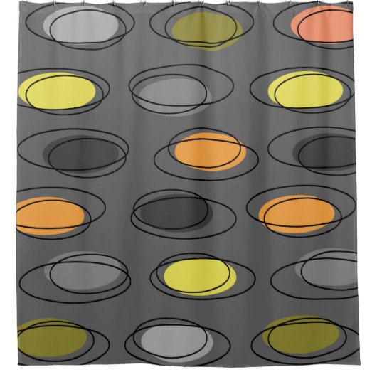 Moderne Ovale aus dem Mittelalter - Schiefergrau Duschvorhang (Vorderseite)