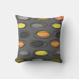 Moderne Ovale aus dem Mittelalter - Schiefergrau Kissen