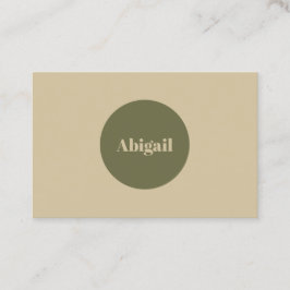 Moderne Ovale Olive Branch-Visitenkarte Visitenkarte