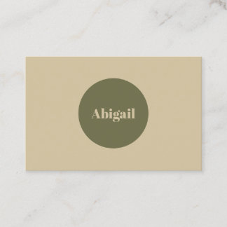 Moderne Ovale Olive Branch-Visitenkarte Visitenkarte