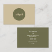 Moderne Ovale Olive Branch-Visitenkarte Visitenkarte (Vorne/Hinten)