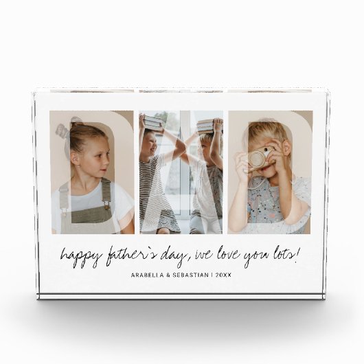 Moderne Overlay-Vater Fotoblock (Vorderseite)