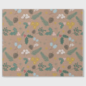 Moderne Oversified Christmas Foliage Pattern Kraft Geschenkpapier (Flach)