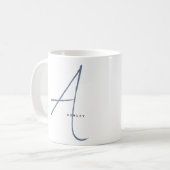 Moderne Oversized Monogram Initial & Name Kaffeetasse (Vorderseite Links)