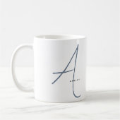 Moderne Oversized Monogram Initial & Name Kaffeetasse (Links)