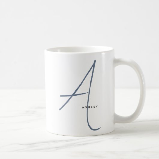Moderne Oversized Monogram Initial & Name Kaffeetasse (Rechts)