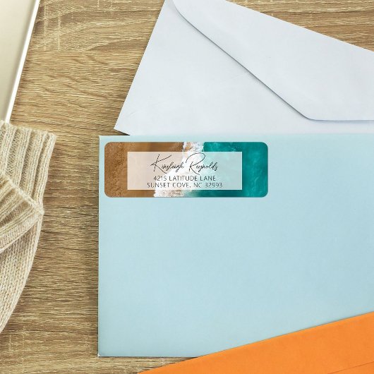 Moderne Ozean-Strand-Klasse-Script-Rücksendeadress