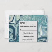 Moderne Ozeanblüten Pastel Abstrakte Hochzeit RSVP Karte (Vorderseite)