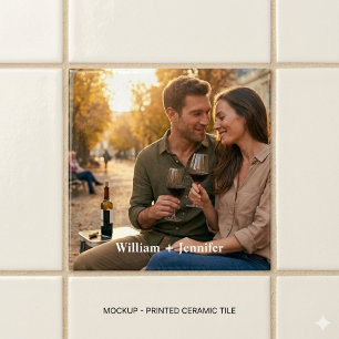 Moderne Paar-Foto Personalisierte Keramikfliese