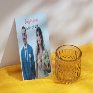 Moderne Paar-Foto-Spar-Karten zur Hochzeitseinladu Postkarte