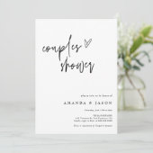 Moderne Paare Dusche Minimalistische Verlobung Einladung (Stehend Vorderseite)