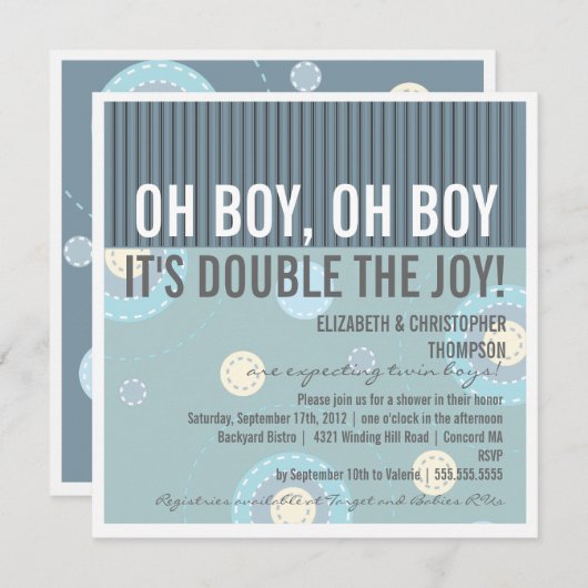 Moderne Paare - Einladung zur Kinderdusche (Vorne/Hinten)