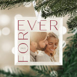 Moderne Paare Foto & Jahr Ornament Aus Glas<br><div class="desc">Feiern Sie Ihre Ehe oder Verlobung mit diesem eleganten Glasschmuck mit einem beliebten Foto aus der Viereck- oder Verlobung,  begleitet von "FOREVER" in moderner Schrift. Das Jahr erscheint im Buchstaben "O".</div>