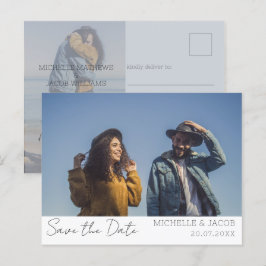 Moderne Paare - Foto Save the Date Hochzeit Ankündigungspostkarte