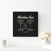 Moderne Paare: Martini-Bar Quadratische Wanduhr (Zuhause)