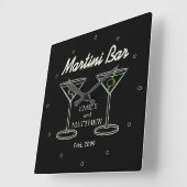Moderne Paare: Martini-Bar Quadratische Wanduhr (Winkel)