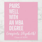 Moderne Paare mit MBA-Grad-Abschluss Weinetikett (Einzelnes Label)