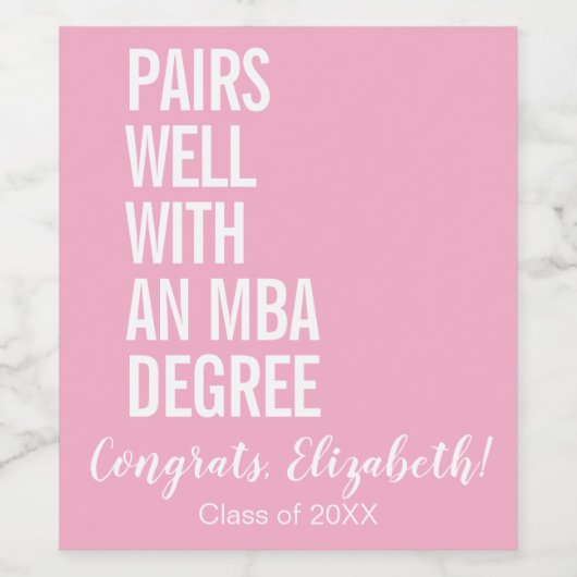 Moderne Paare mit MBA-Grad-Abschluss Weinetikett (Einzelnes Label)