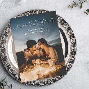 Moderne Paarfoto-Hochzeit einfach elegant  Save The Date