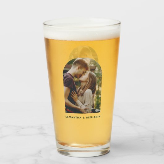 Moderne Paarfoto individuell anpassbar Glas (Rückseite (gefüllt))