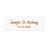 Moderne Paarnamen & Datum Hochzeit - Bronze (Vorne)