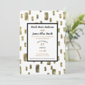 Moderne Paint Brush Gold Kupfer Bronze Hochzeit Einladung (Stehend Vorderseite)