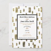 Moderne Paint Brush Gold Kupfer Bronze Hochzeit Einladung (Vorderseite)