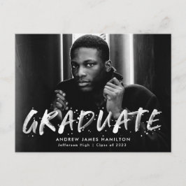 Moderne Paint Spritzer Foto Graduation Party Einladungspostkarte