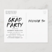 Moderne Paint Spritzer Foto Graduation Party Einladungspostkarte (Rückseite)