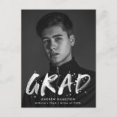 Moderne Paint Spritzer Foto Graduation Party Einladungspostkarte (Vorderseite)