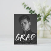 Moderne Paint Spritzer Foto Graduation Party Einladungspostkarte (Stehend Vorderseite)