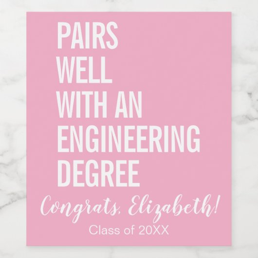 Moderne Pairs mit einem Grad Grad an Ingenieurskun Weinetikett (Einzelnes Label)