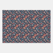 Moderne Paisley Blume Muster Wrapping Geschenkpapier Set (Vorderseite 3)