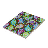 Moderne Paisley-Muster 4-Diamant-Studs Fliese (Seite)