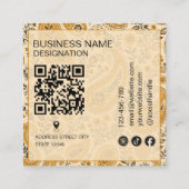 Moderne Paisley-Muster-Monogramm-Qr-Code Quadratische Visitenkarte (Rückseite)