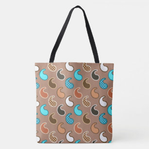 Moderne Paisley Muster, Taupe, Türkis und Rost Tasche