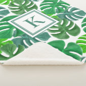 Moderne Palm Blätter Monogram Sherpadecke (3/4)