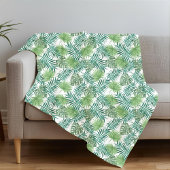 Moderne Palm Blätter Muster Fleecedecke