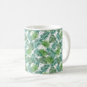 Moderne Palm Blätter Muster Kaffeetasse (VorderseiteRechts)