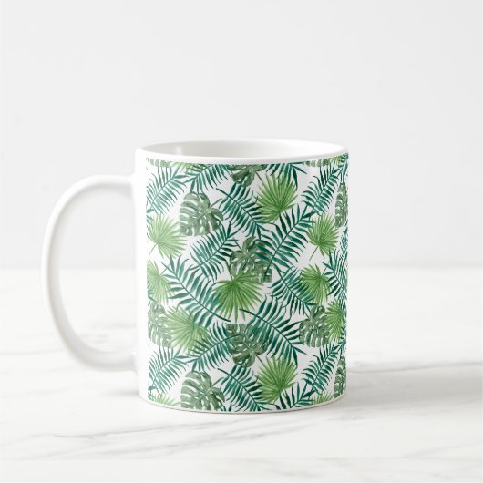 Moderne Palm Blätter Muster Kaffeetasse (Links)