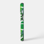 Moderne Palm Blätter Muster Monogram iPhone 15 Hülle (Linke Seite)